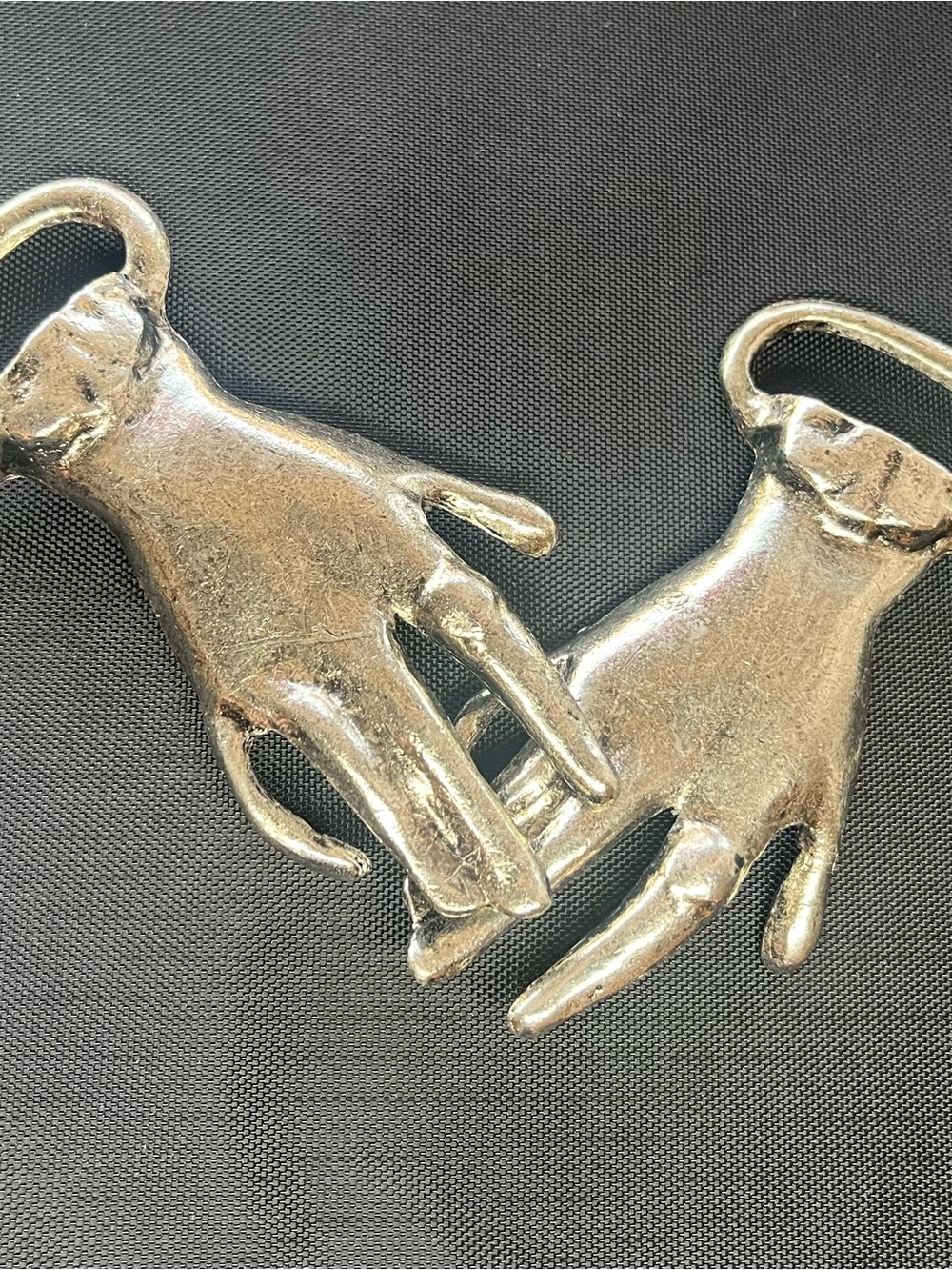 Vintage Hands Clasping Belt Buckle